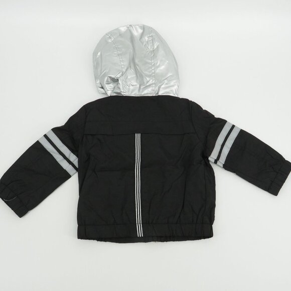 Urban Republic Baby Girls Black Silver Hooded Jacket With Reflective Stripes $68 - Picture 3 of 3